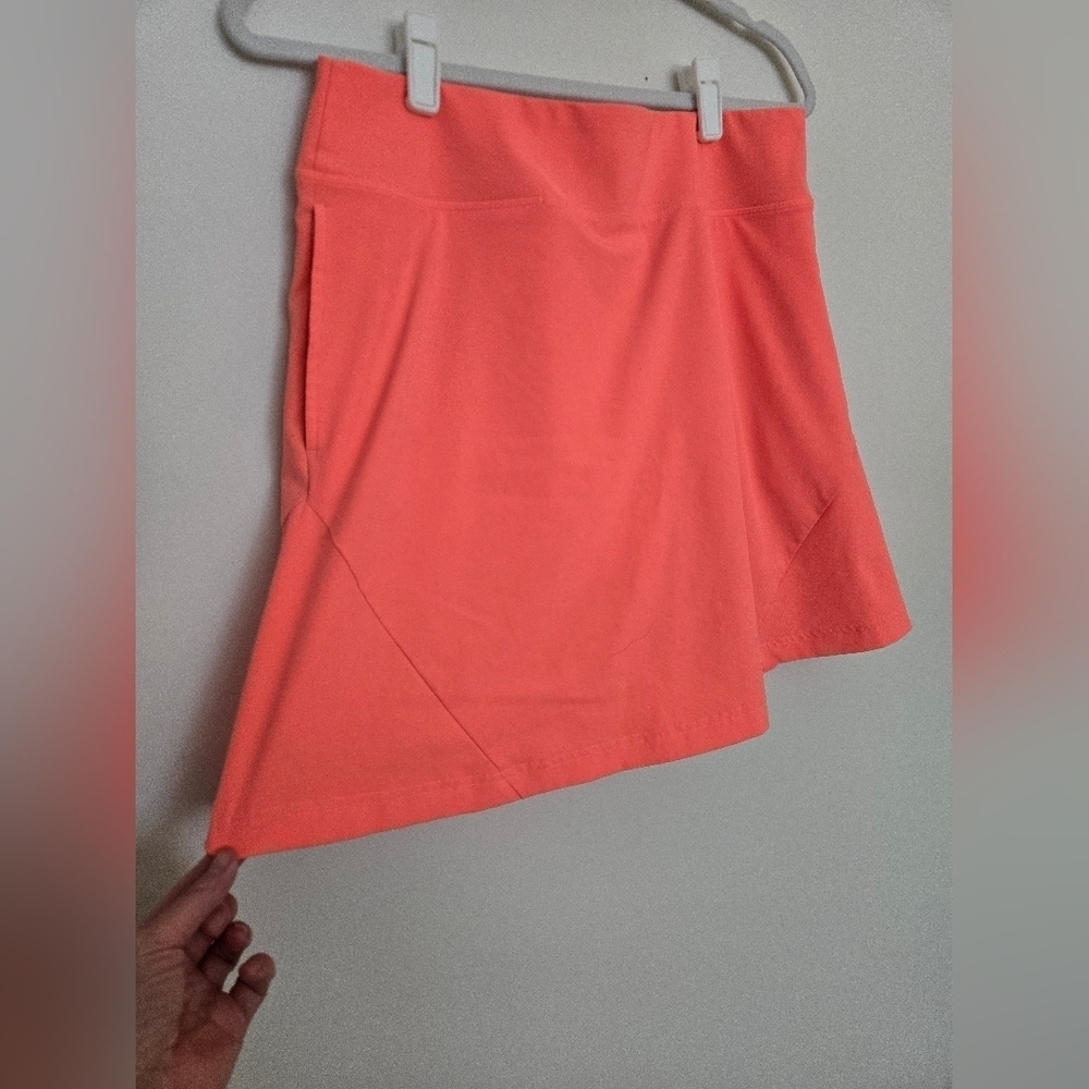 Cutter and Buck Annika Pink/Neon Orange Pickleball Golf Skirt with Pockets | M - Picture 3 of 6